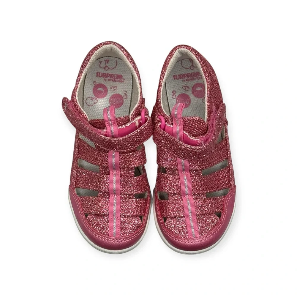 new Surprize Stride Rite ✵ Water Resistant Fisherman Sandals ✵ Pink Glitter 12
